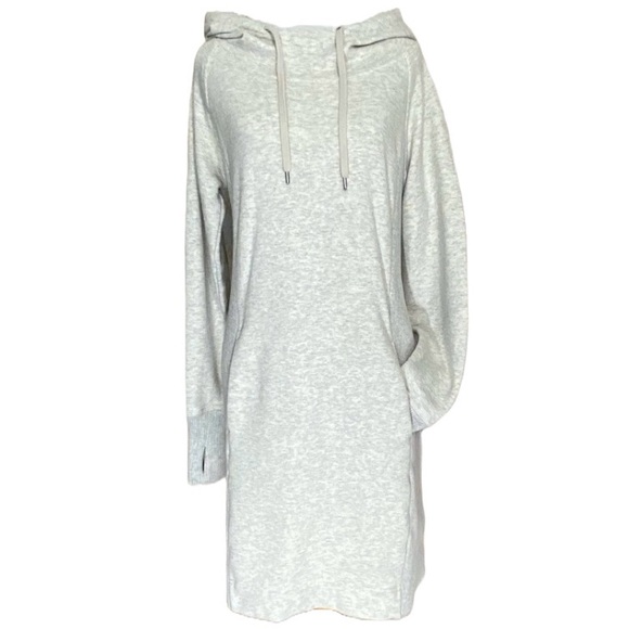 Like New Athleta Hayes Sweatshirt Hoodie Midi Dress/Tunic Lt Heathered G… - Picture 1 of 10